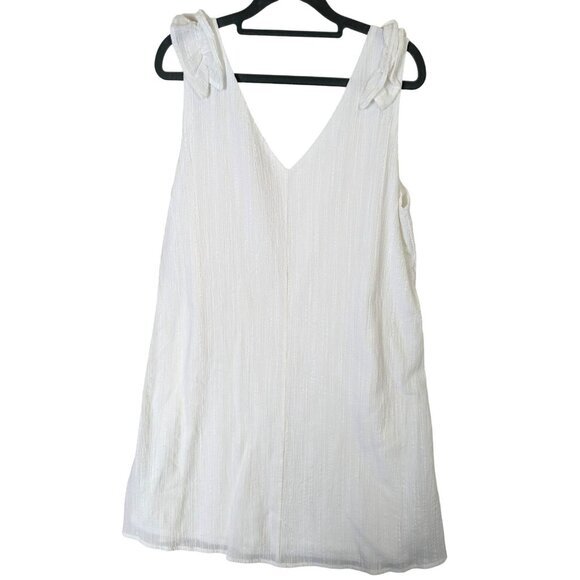 Peach Love Women size M White Dress Sleeveless Ruffle Lined Flowy Romantic Beach - Picture 9 of 9